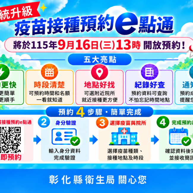 疫苗預約平台全面升級，預約查詢一次 OK !