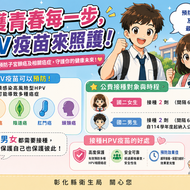 守護青春每一步，HPV疫苗來照護！
