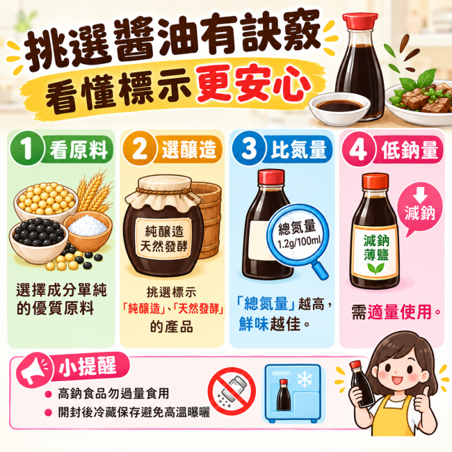 挑選醬油有訣竅，看懂標示更安心