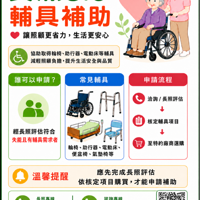 【長照輔具補助申請-讓照顧更省力，生活更安心】